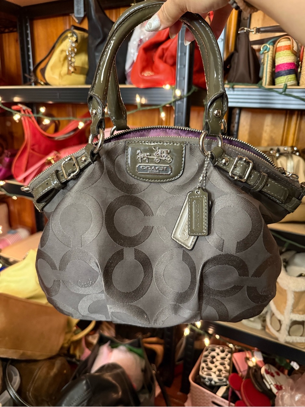 Coach Madison Gray Op Art Handbag